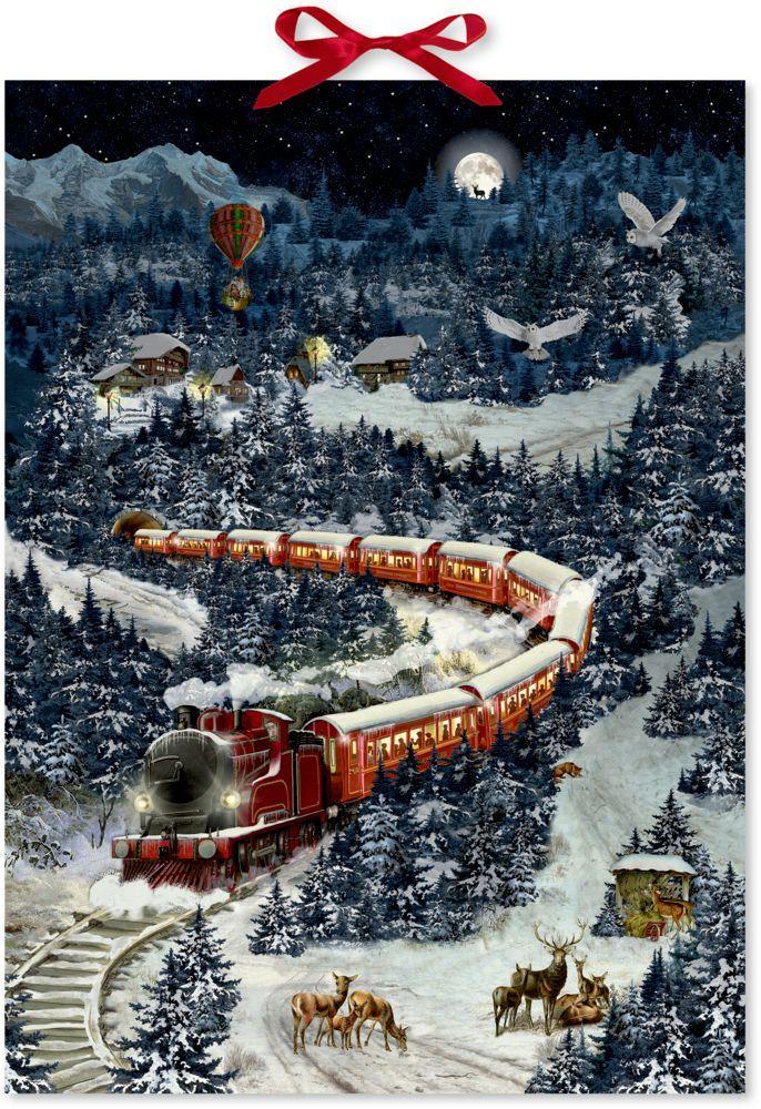 Wandkalender - Weihnachtsexpress in Winterlandschaft