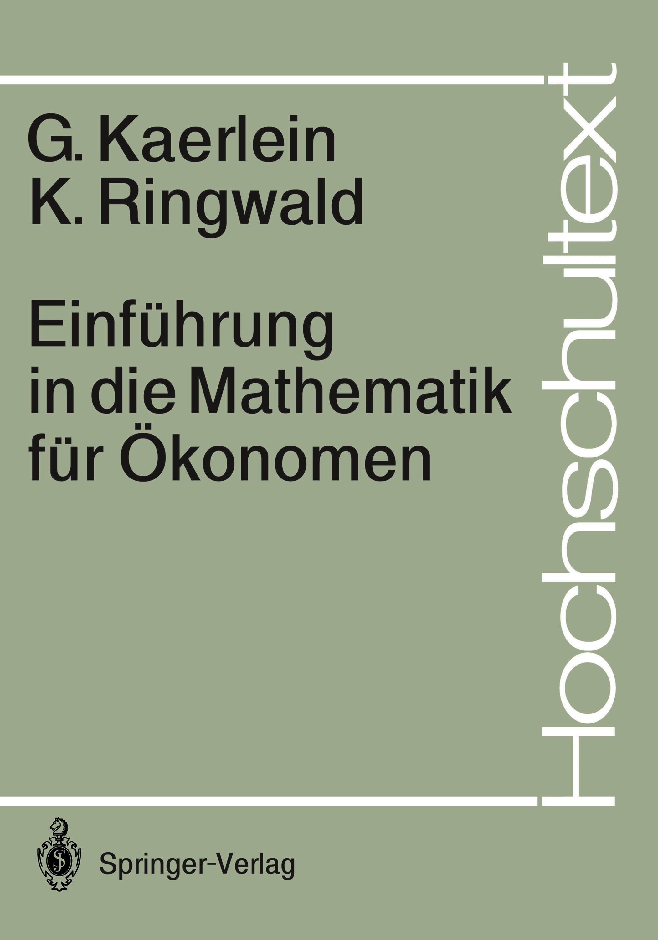 Einführung in die Mathematik für Ökonomen