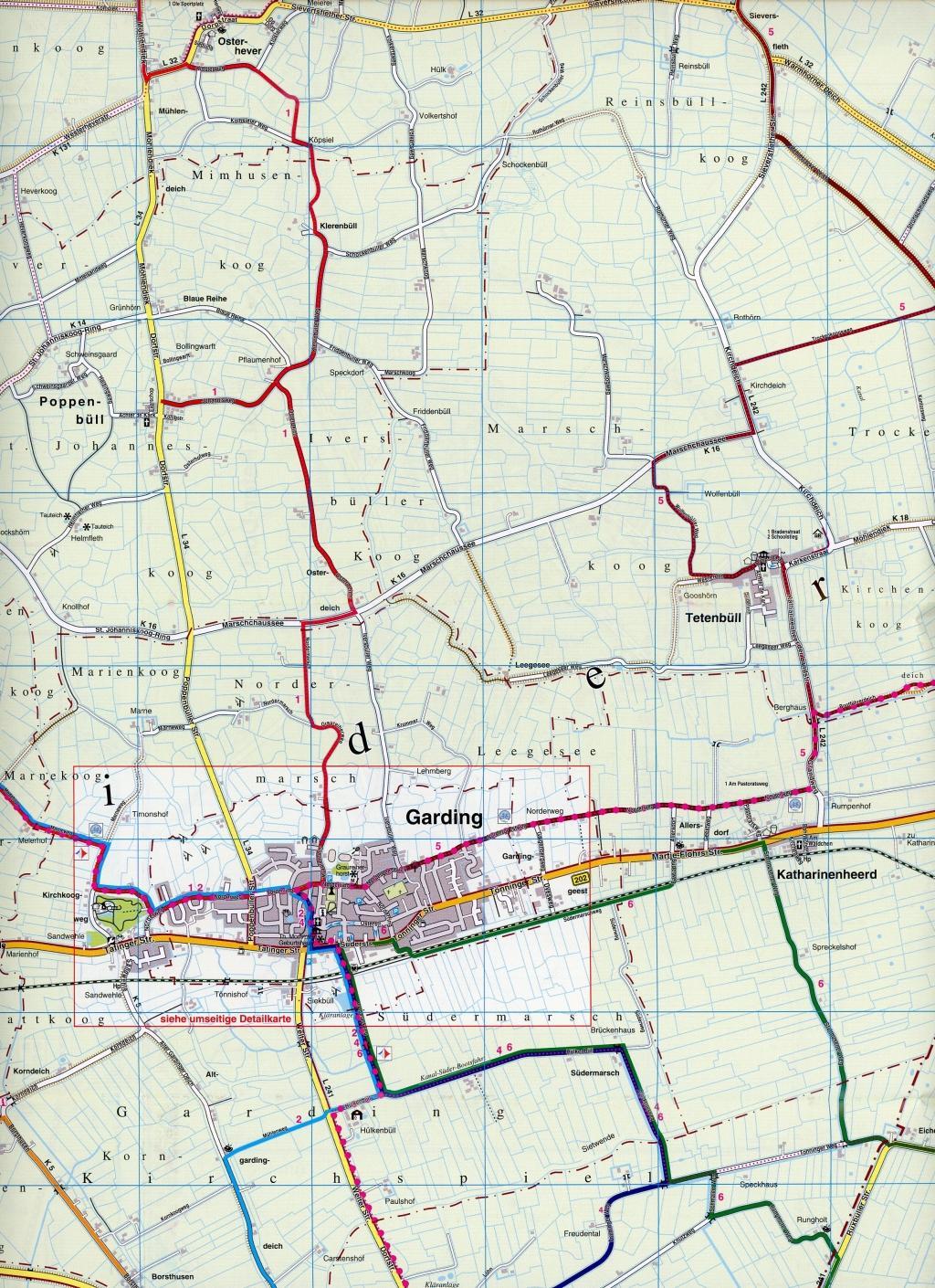 Eiderstedt (St. Peter Ording, Tönning und Garding), KVplan, Radkarte/Freizeitkarte/Stadtplan, 1:30.000 / 1:15.000