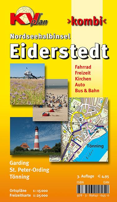 Eiderstedt (St. Peter Ording, Tönning und Garding), KVplan, Radkarte/Freizeitkarte/Stadtplan, 1:30.000 / 1:15.000