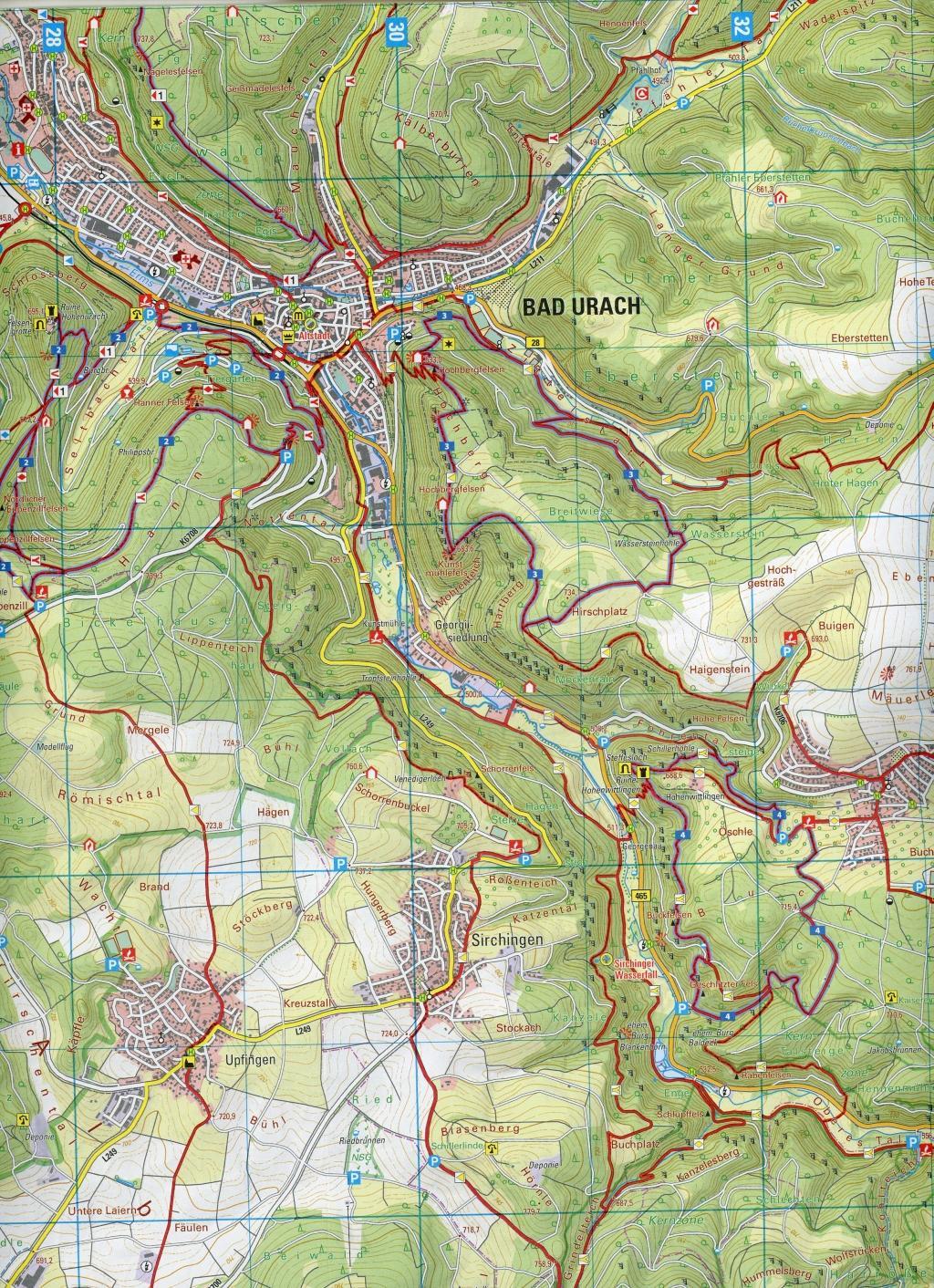 Bad Urach - Großes Lautertal (West), Zwiefalten Wanderkarte 1:25000