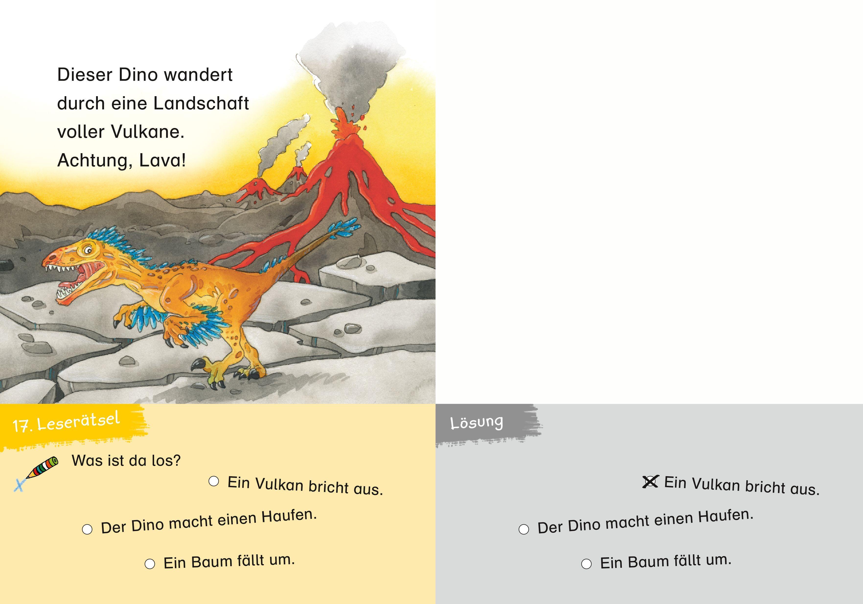 Duden Leseprofi - 3-Minuten-Leserätsel für Erstleser: Vorsicht, Dinos!