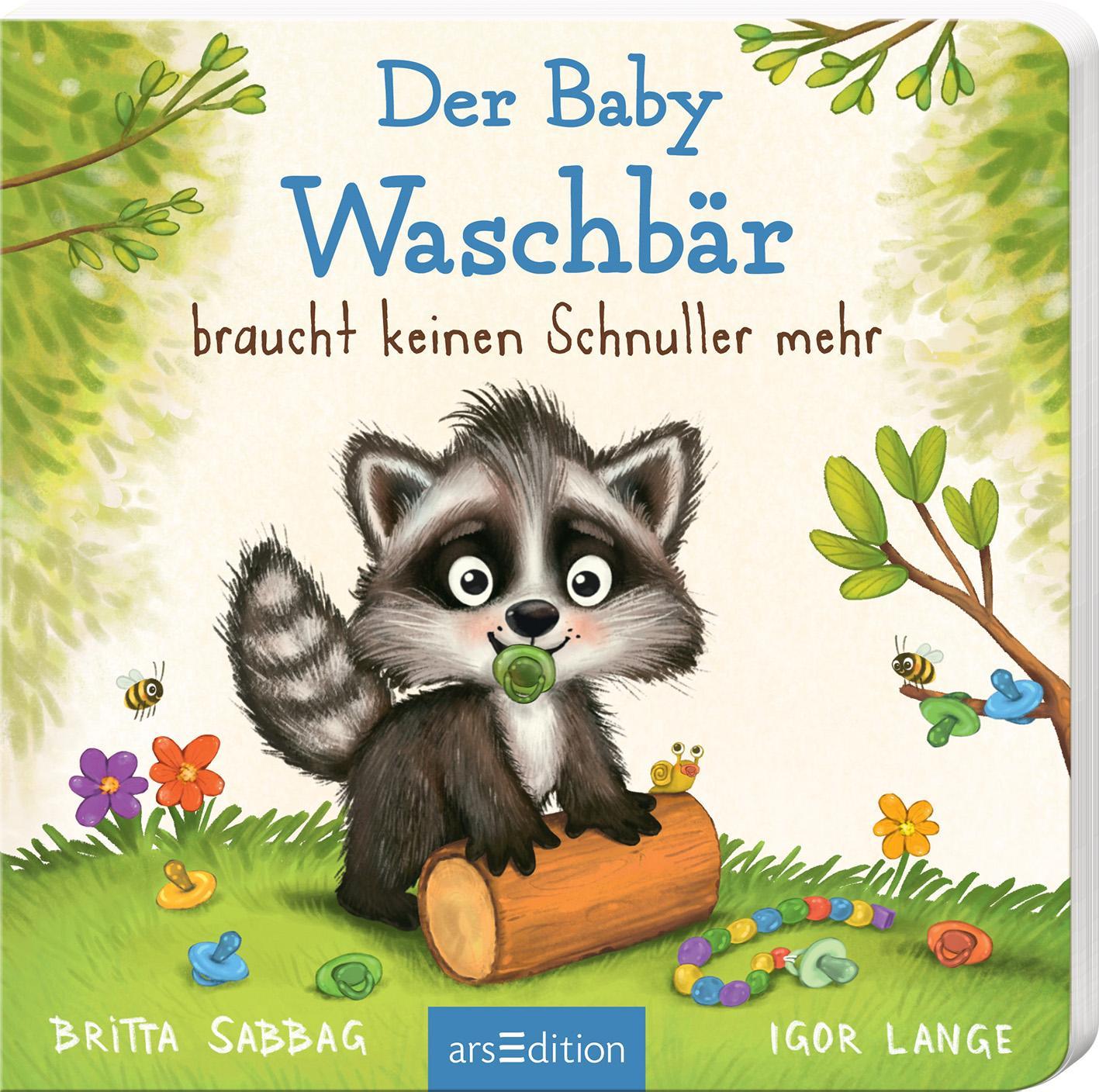 Der Baby Waschbär braucht keinen Schnuller mehr