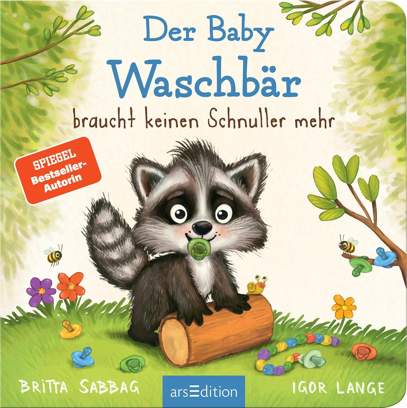 Der Baby Waschbär braucht keinen Schnuller mehr