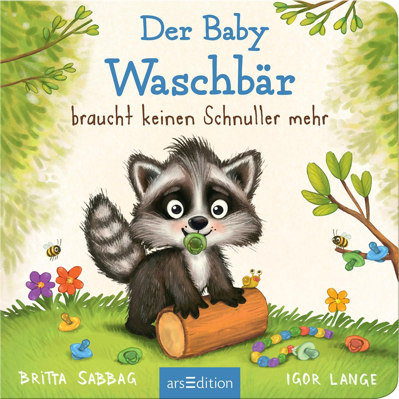 Der Baby Waschbär braucht keinen Schnuller mehr