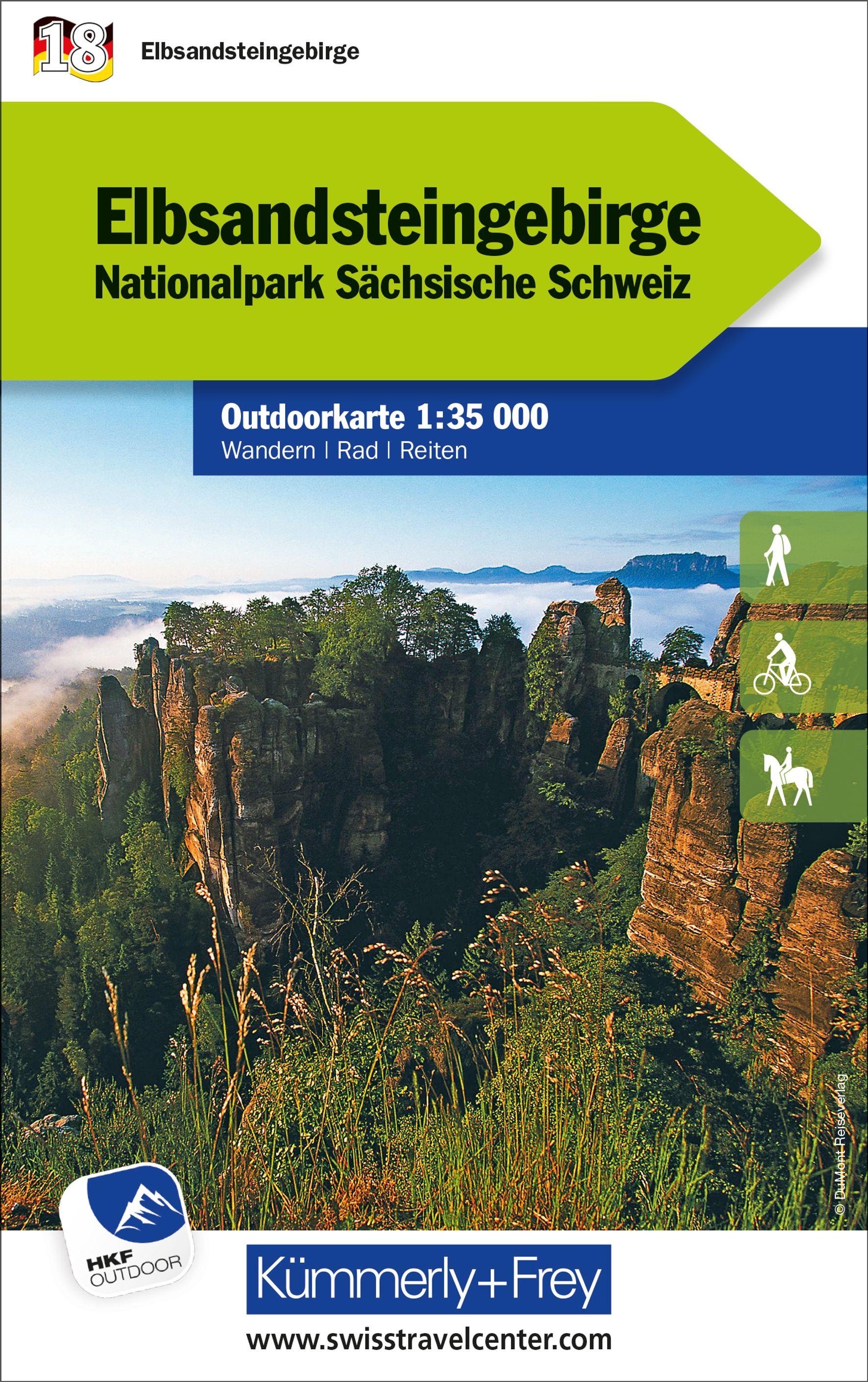 Elbsandsteingebirge Nationalpark Sächsische Schweiz, Nr. 18 Outdoorkarte Deutschland 1:35 000