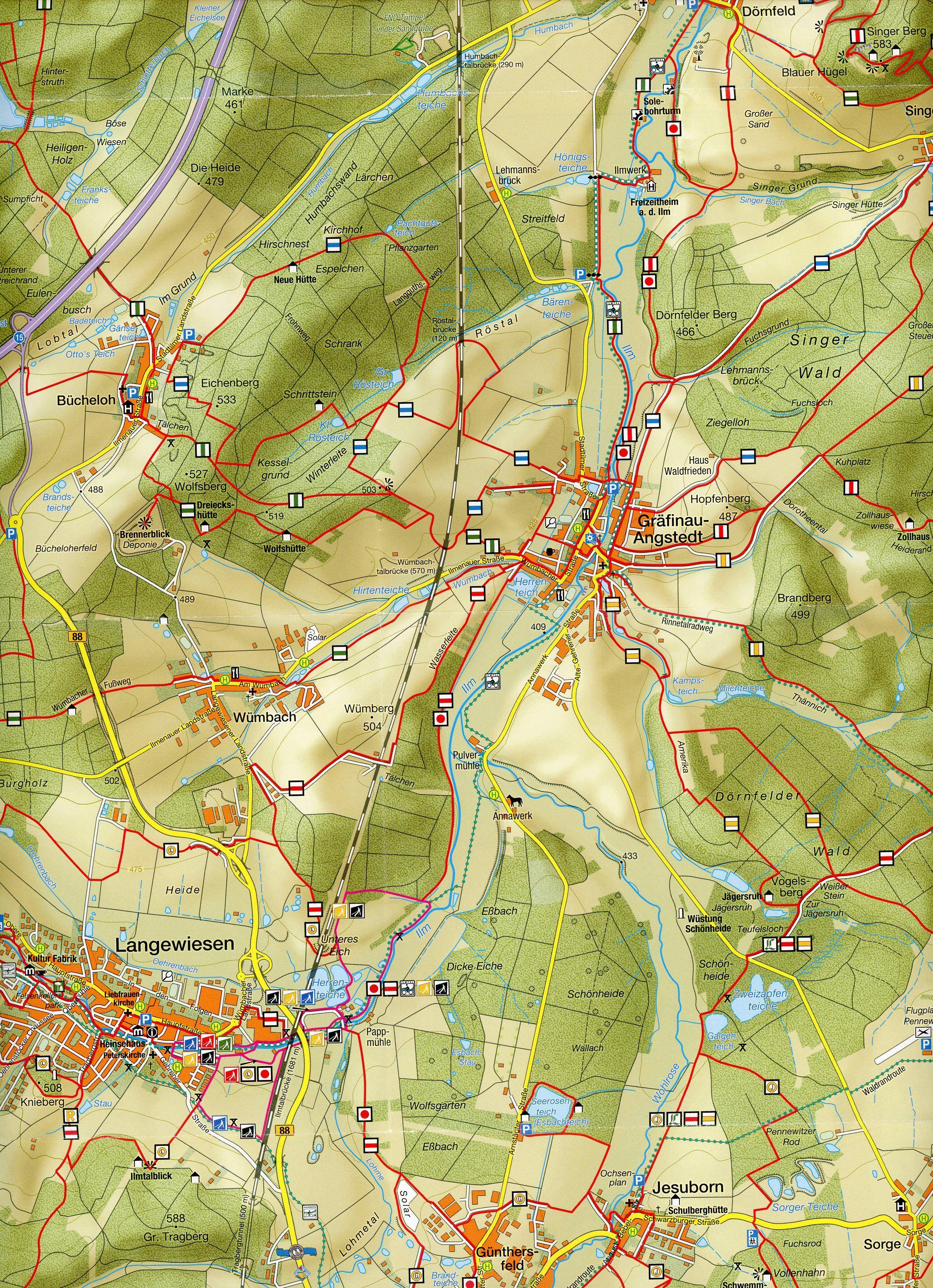 Wanderkarte 11 Oberes Ilmtal, Stadtilm, Gräfinau-Angstedt