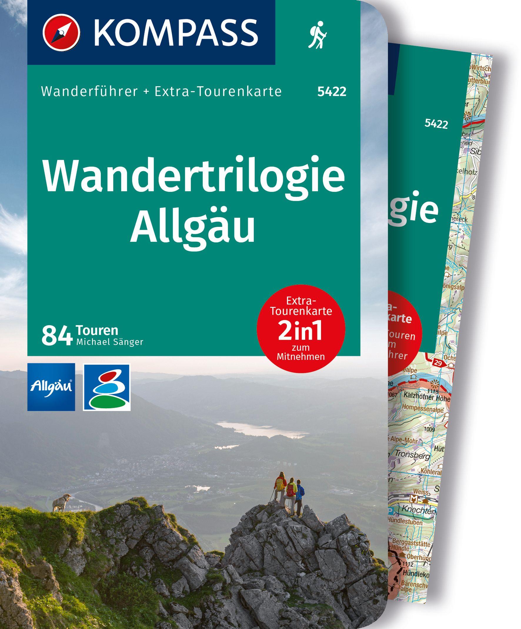 KOMPASS Wanderführer Wandertrilogie Allgäu, 84 Touren mit Extra-Tourenkarte