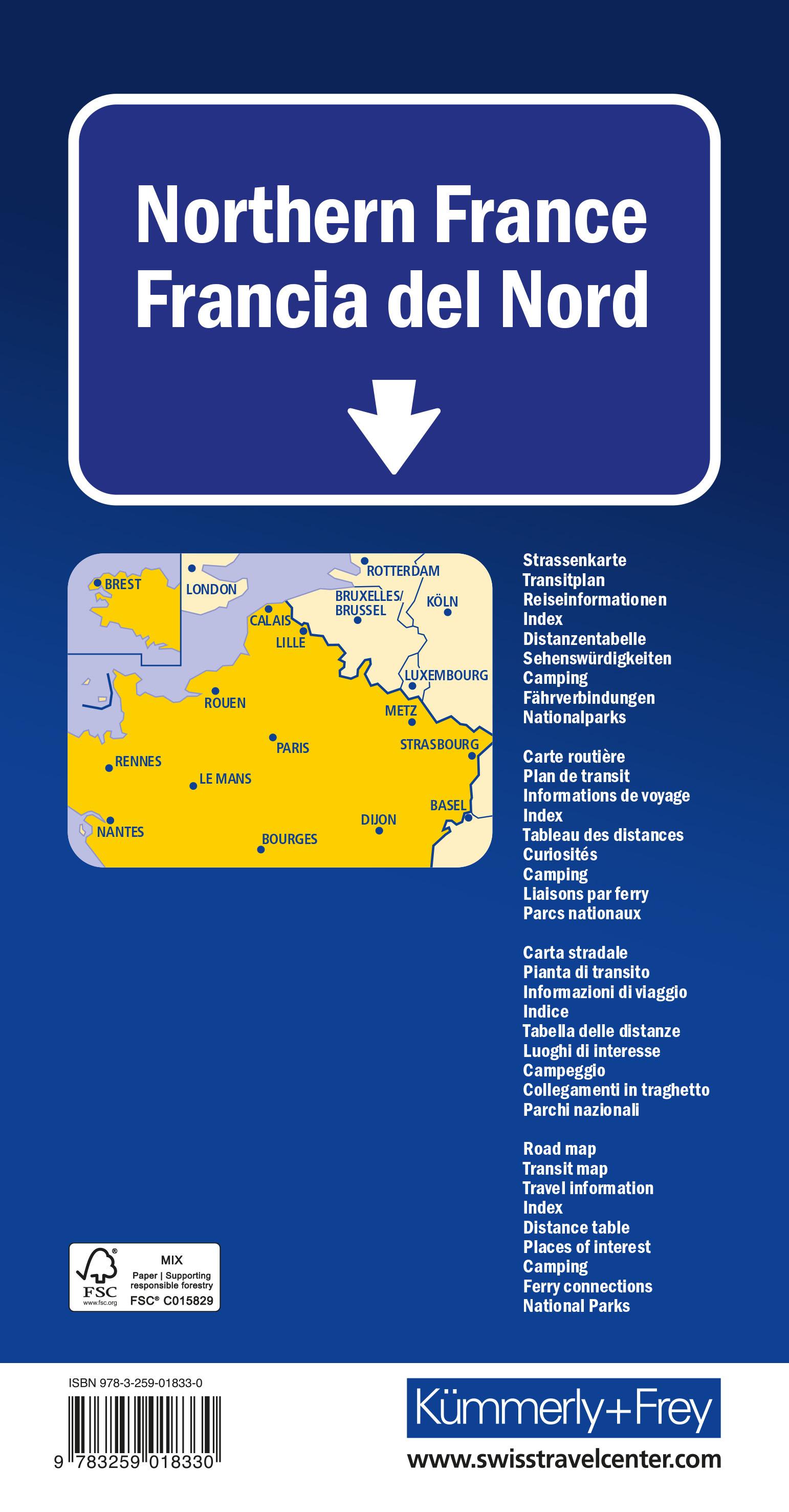 Kümmerly+Frey Strassenkarte Frankreich Nord 1:600.000