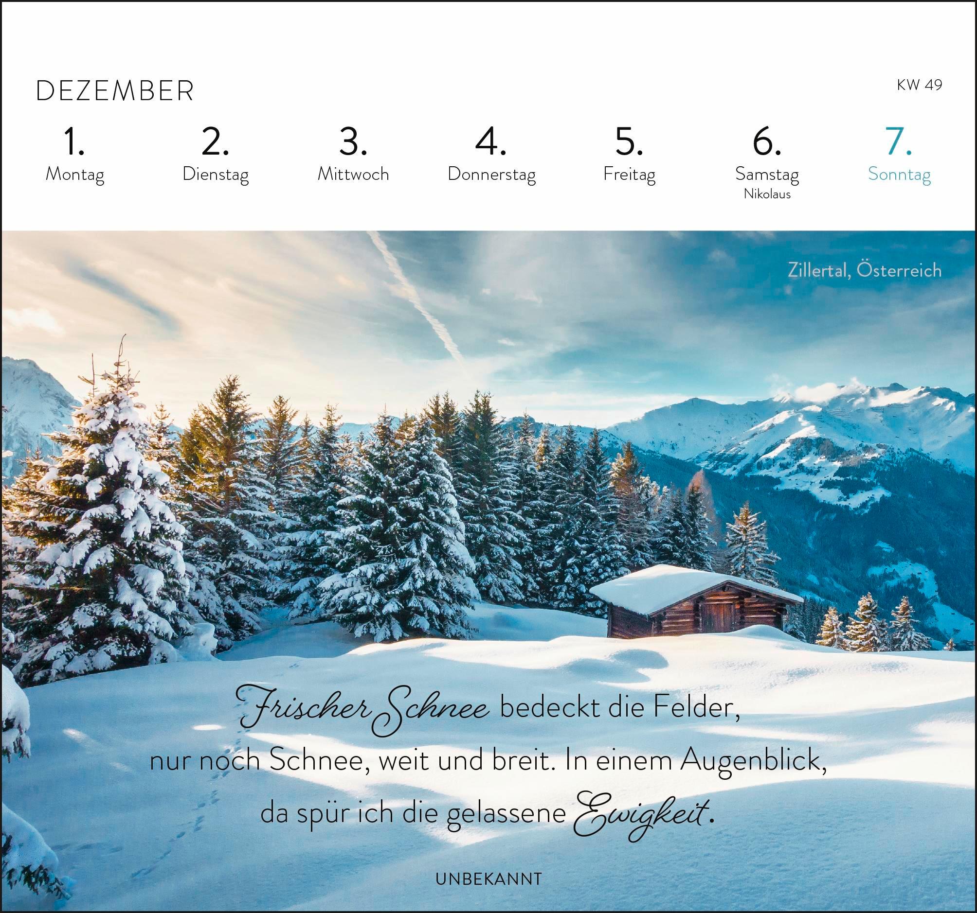 Postkartenkalender 2025: Zauber der Berge