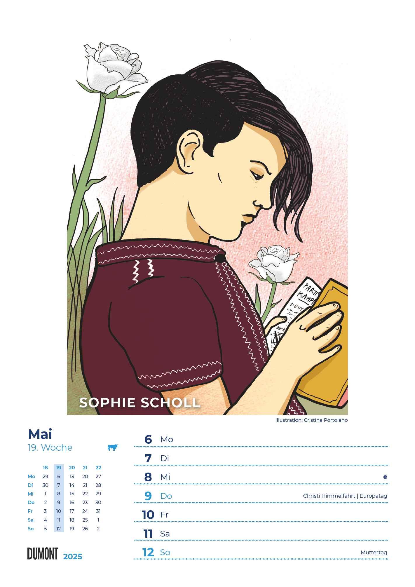 Starke Frauen Wochenkalender 2025 - Rebel Girls -  Porträts und Biografien auf 53 Wochenblättern - Format 21,0 x 29,7 cm - Spiralbindung