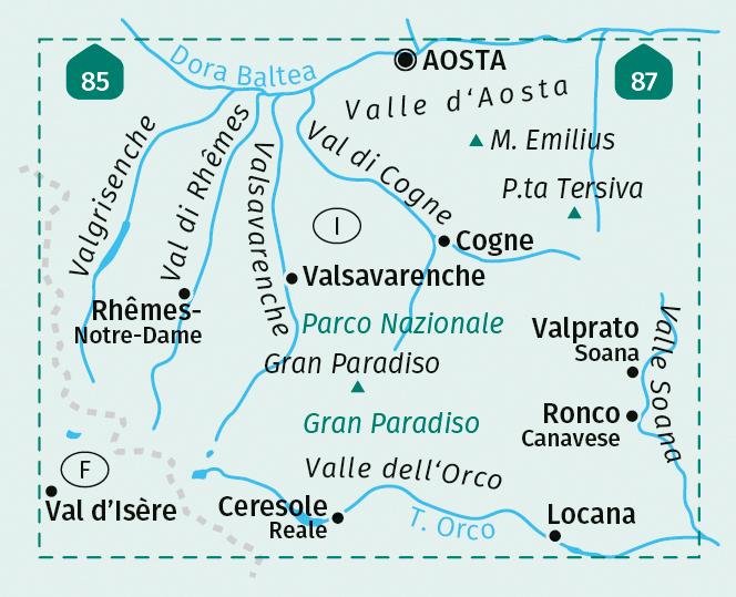 KOMPASS Wanderkarte 86 Parco Nazionale Gran Paradiso, Valle d'Aosta, Valle dell'Orco 1:50.000