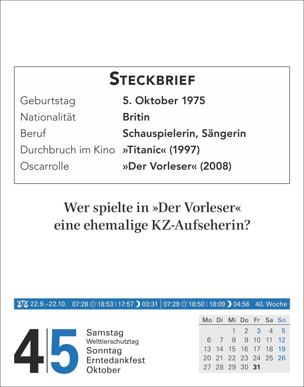 Wissen Tagesabreißkalender 2025 - Quizfragen aus Geschichte, Politik, Kultur, Technik und Sport