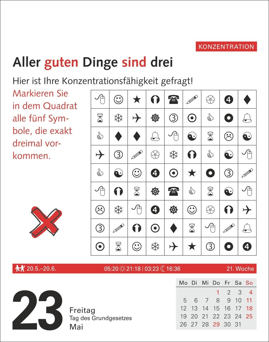 Meyers Grips-Gymnastik Tagesabreißkalender 2025 - Das tägliche 5-Minuten-Training für Gedächtnis, schnelles Denken, Konzentration, Kreativität