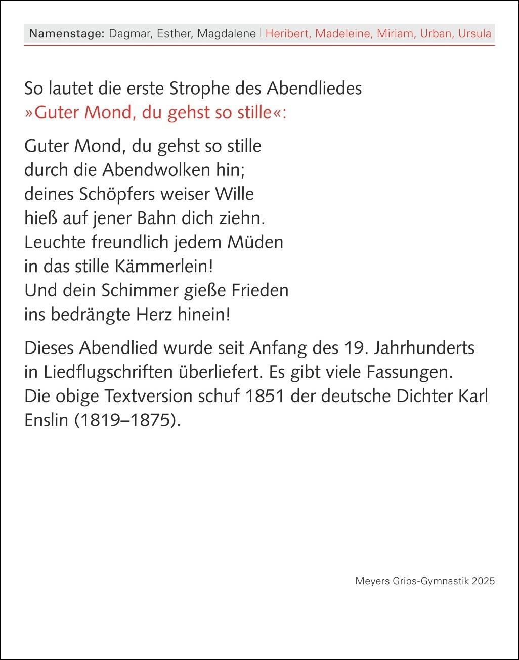 Meyers Grips-Gymnastik Tagesabreißkalender 2025 - Das tägliche 5-Minuten-Training für Gedächtnis, schnelles Denken, Konzentration, Kreativität