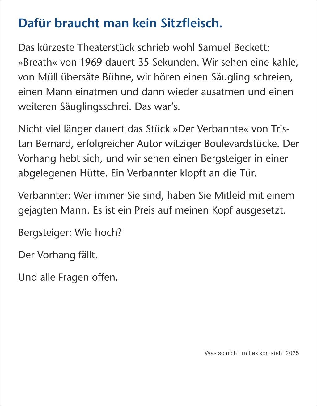 Was so nicht im Lexikon steht Tagesabreißkalender 2025 - Kuriositäten, Histörchen und merkwürdige Geschichten