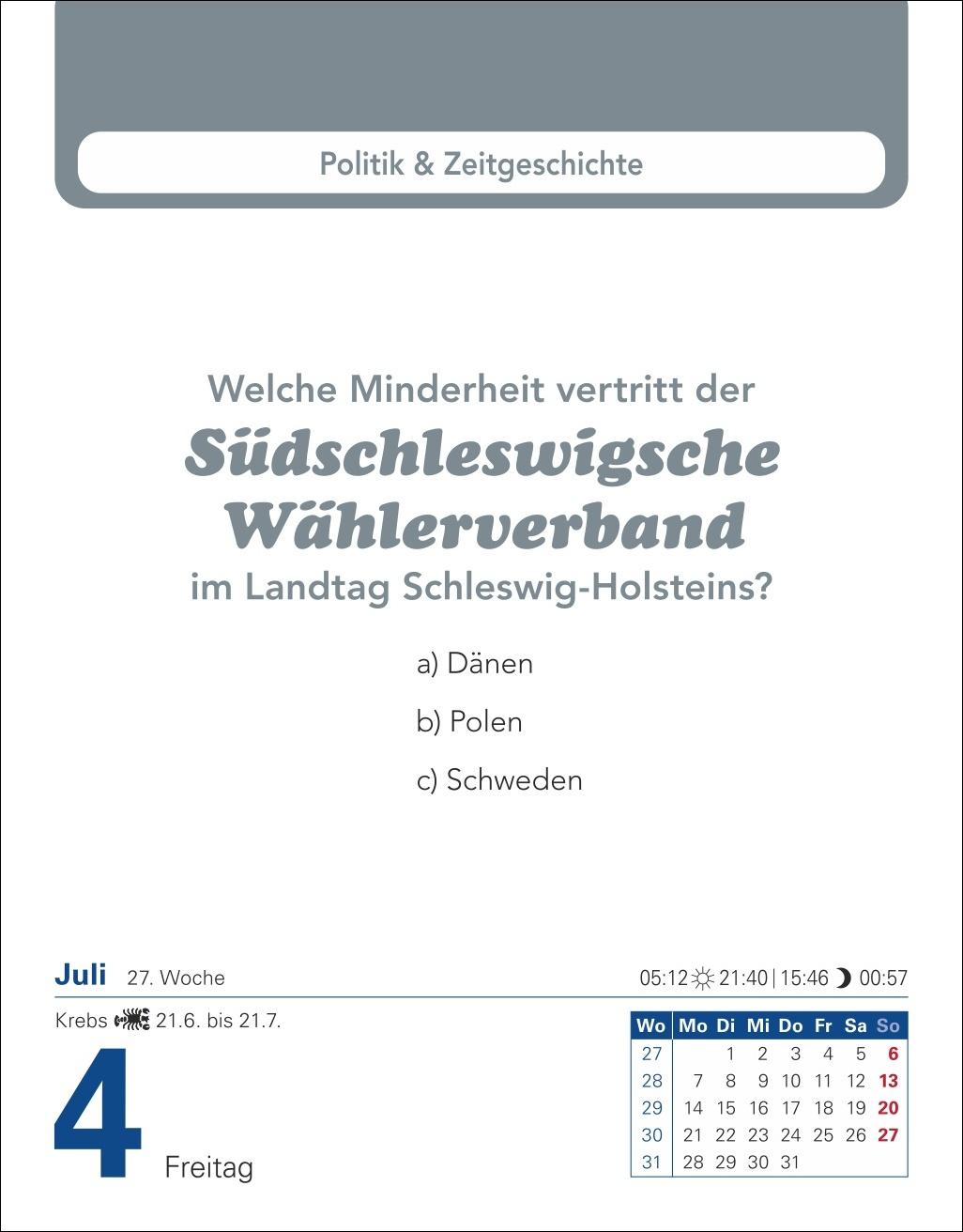 Allgemeinbildung Tagesabreißkalender 2025 - Das tägliche Wissens-Quiz