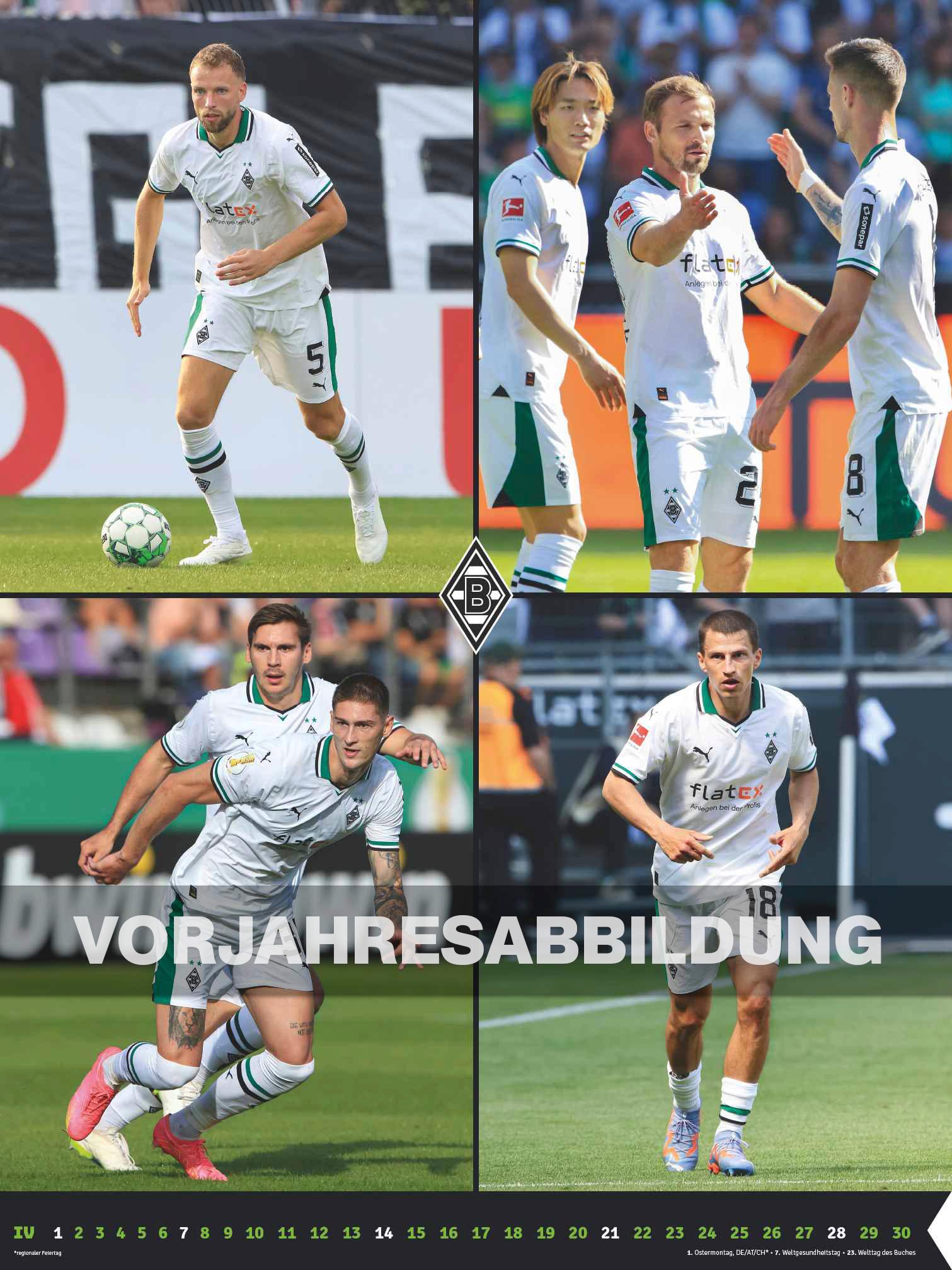 Borussia Mönchengladbach 2025 - Wandkalender XL - Fußballkalender - Fankalender - 48x64 - Sport