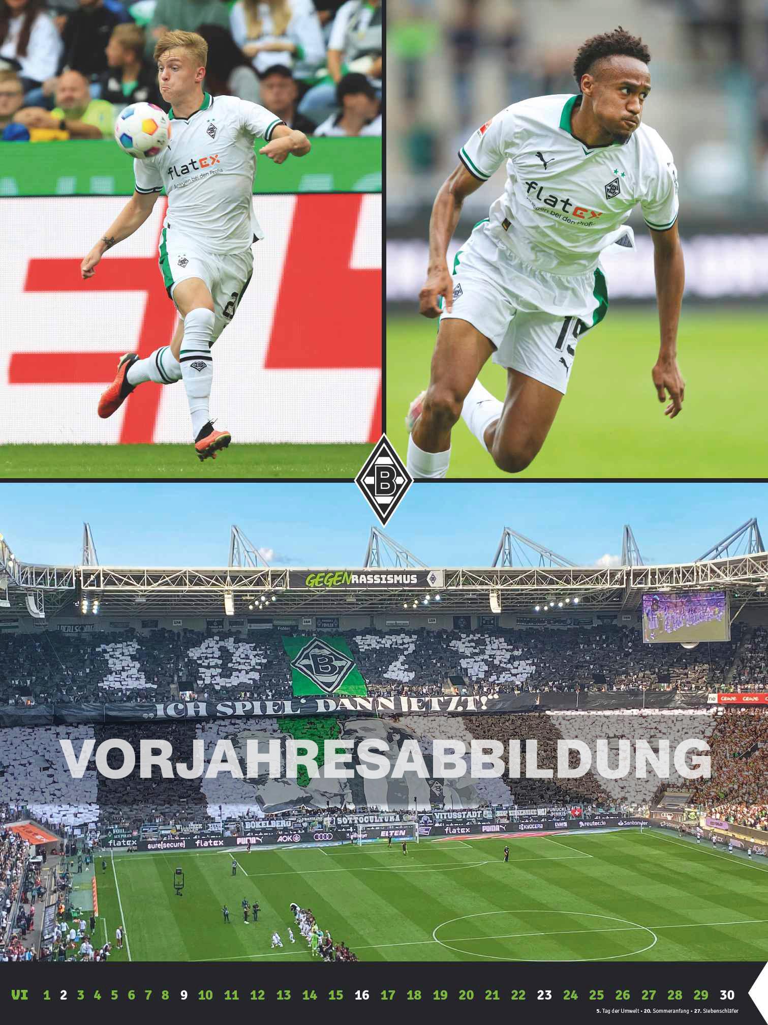 Borussia Mönchengladbach 2025 - Wandkalender XL - Fußballkalender - Fankalender - 48x64 - Sport