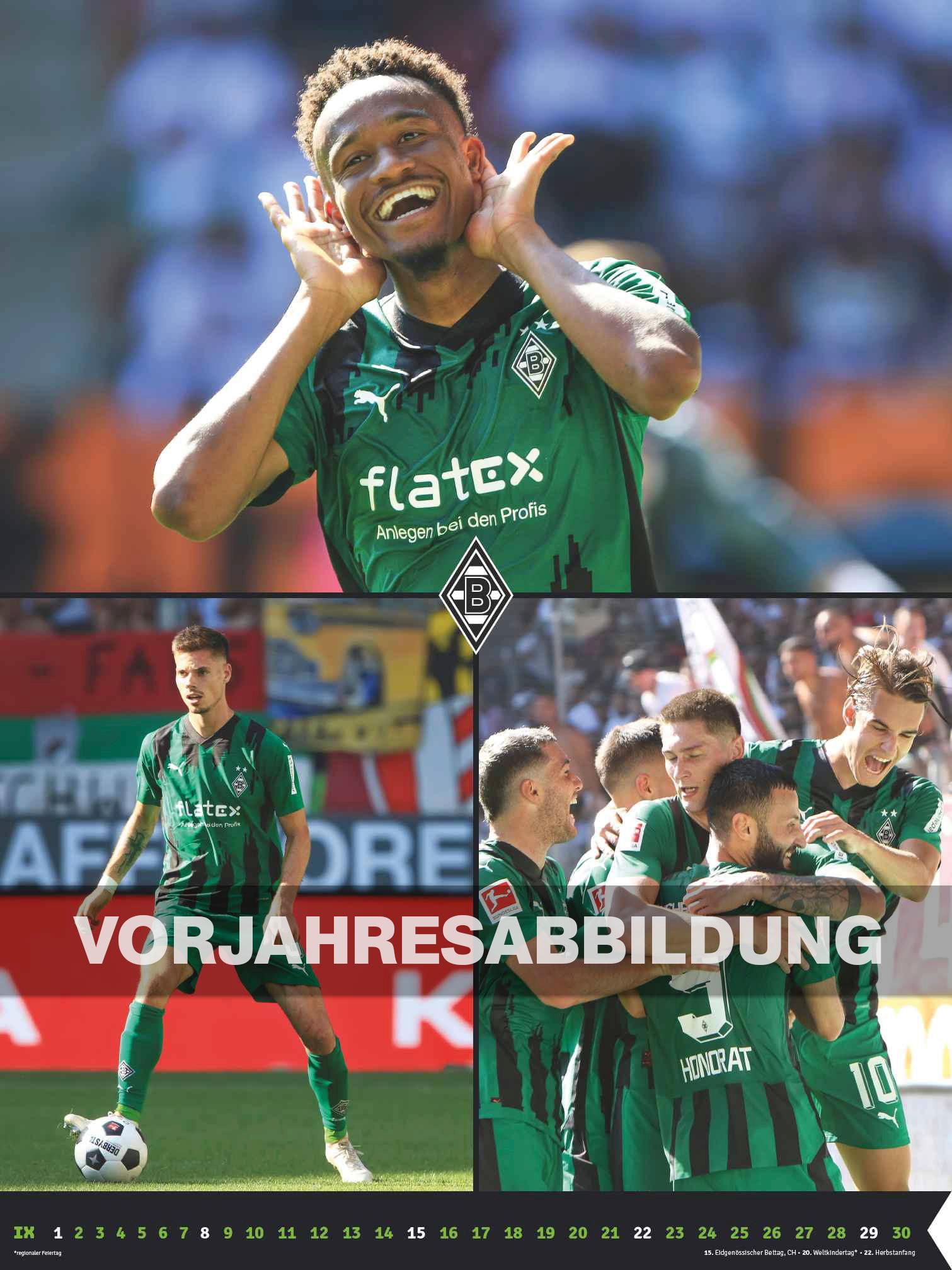 Borussia Mönchengladbach 2025 - Wandkalender XL - Fußballkalender - Fankalender - 48x64 - Sport