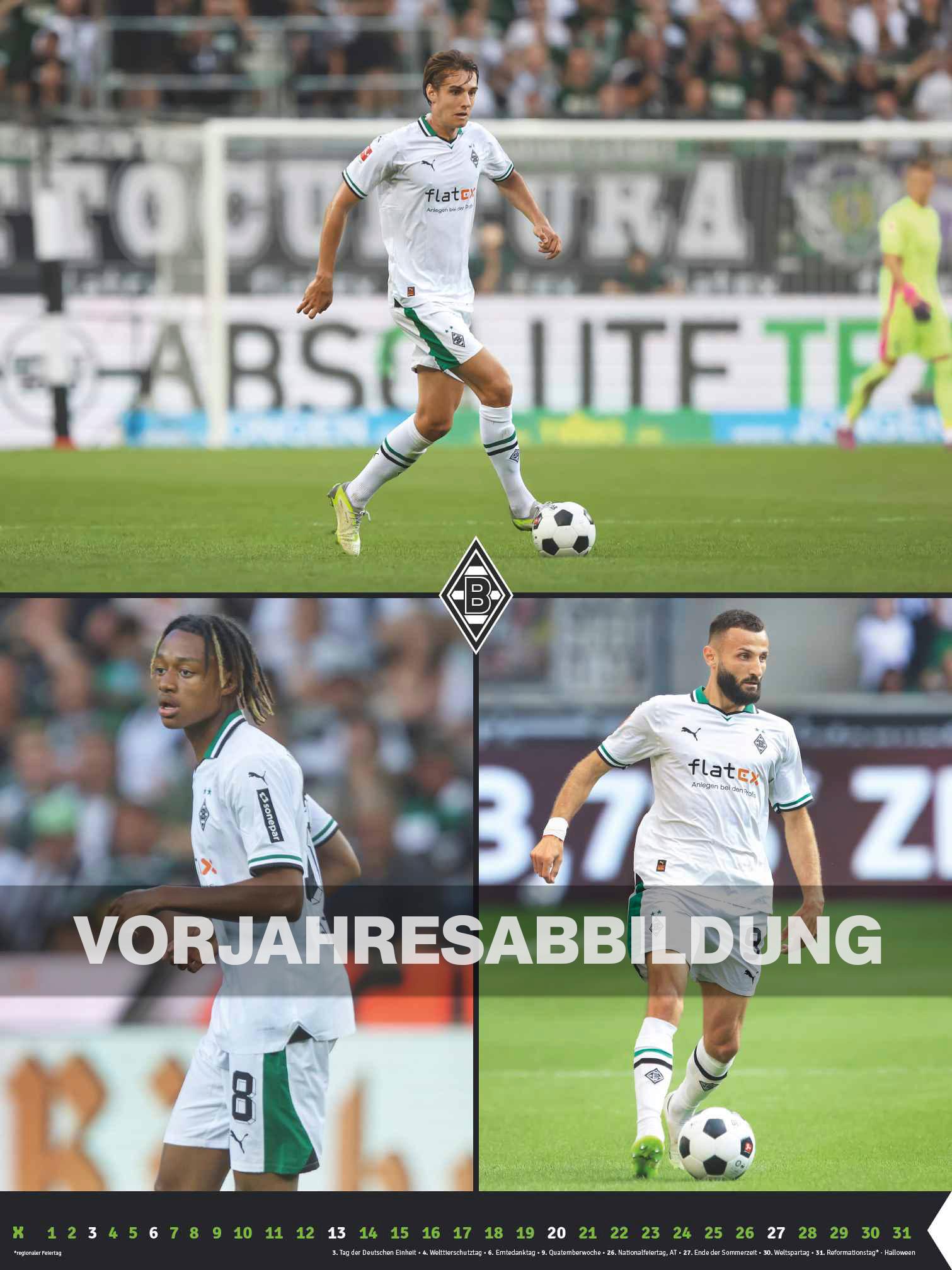 Borussia Mönchengladbach 2025 - Wandkalender XL - Fußballkalender - Fankalender - 48x64 - Sport