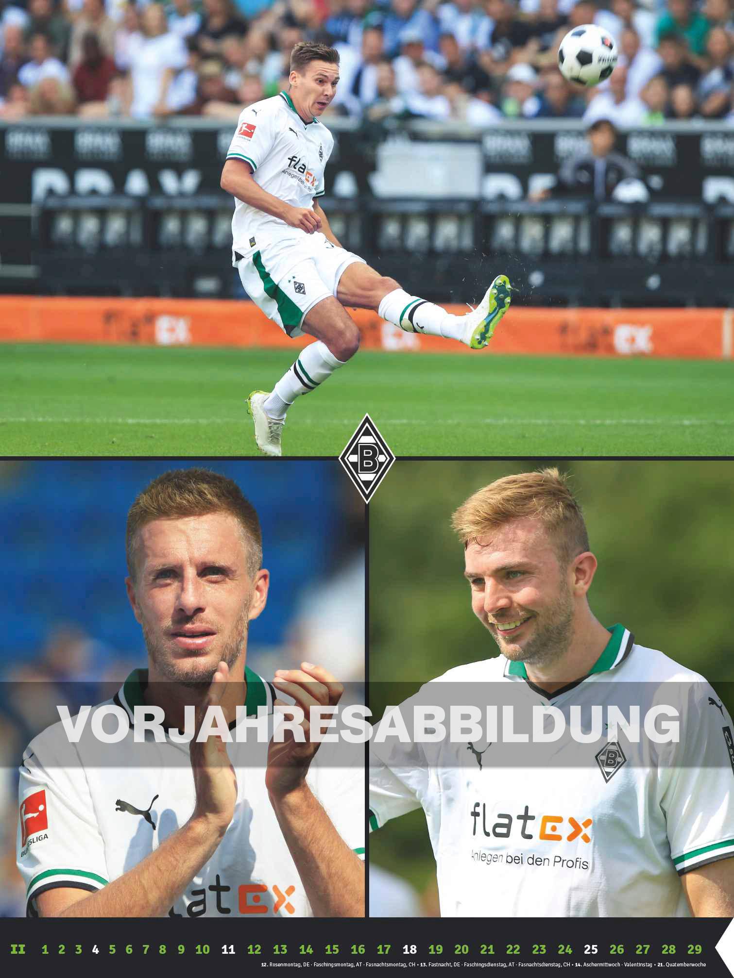 Borussia Mönchengladbach 2025 - Wandkalender XL - Fußballkalender - Fankalender - 48x64 - Sport