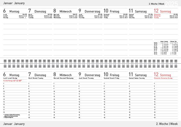 Tischkalender quer Professional Premium 2025 schwarz