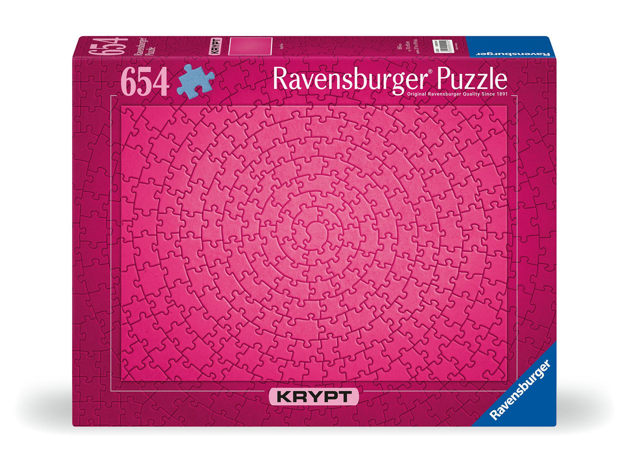 Ravensburger Krypt Puzzle Pink 12000104 - mit 654 Teilen, Schweres Puzzle für Erwachsene und Kinder ab 14 Jahren - Puzzeln ohne Bild, nur nach Form der Puzzleteile