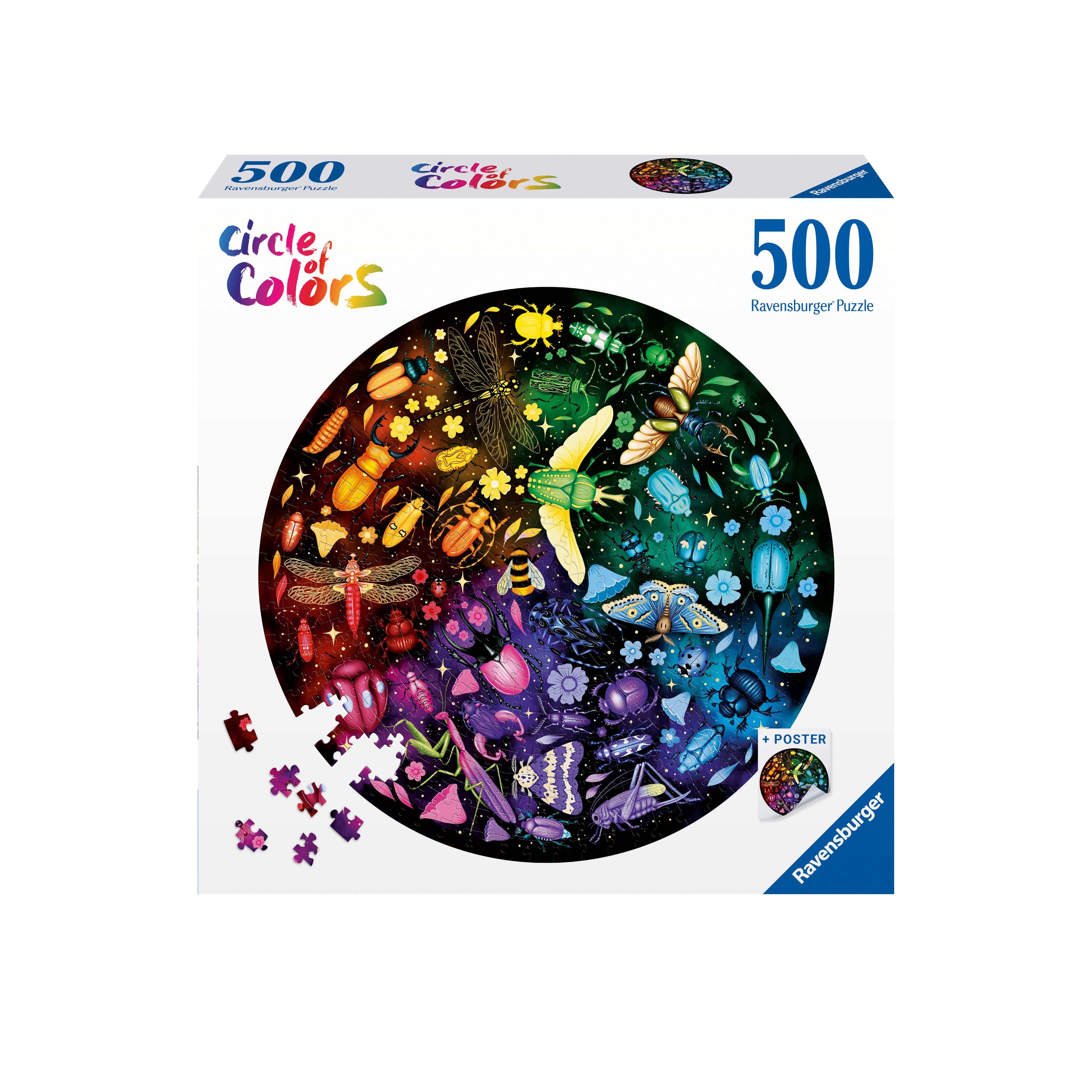 Ravensburger - Puzzle für Erwachsene - Rundes Puzzle mit 500 Teilen - Geeignet ab 12 Jahren - Insekten (Farbkreis) - Puzzle Made in Europe - 12000820