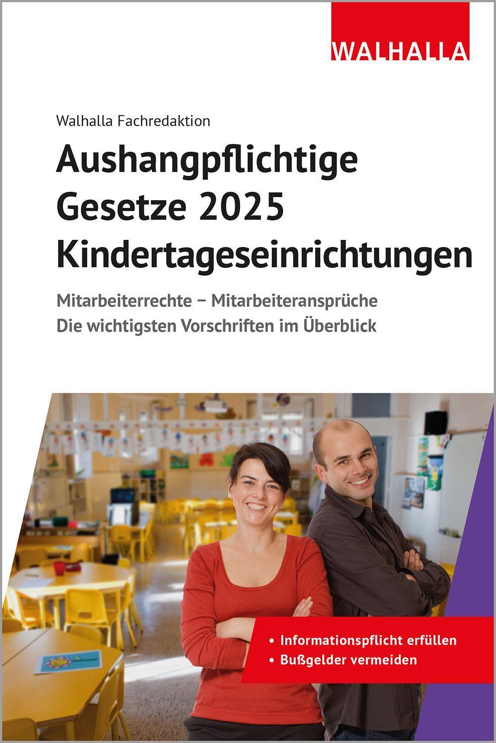 Aushangpflichtige Gesetze 2025 Kindertageseinrichtungen