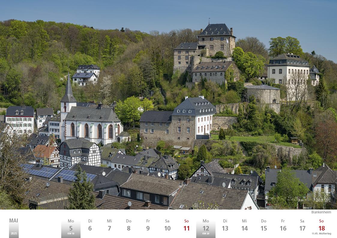 Die Eifel in Wort und Bild 2025 Bildkalender A4 quer, 28 Bilder auf 60 Seiten spiralgebunden