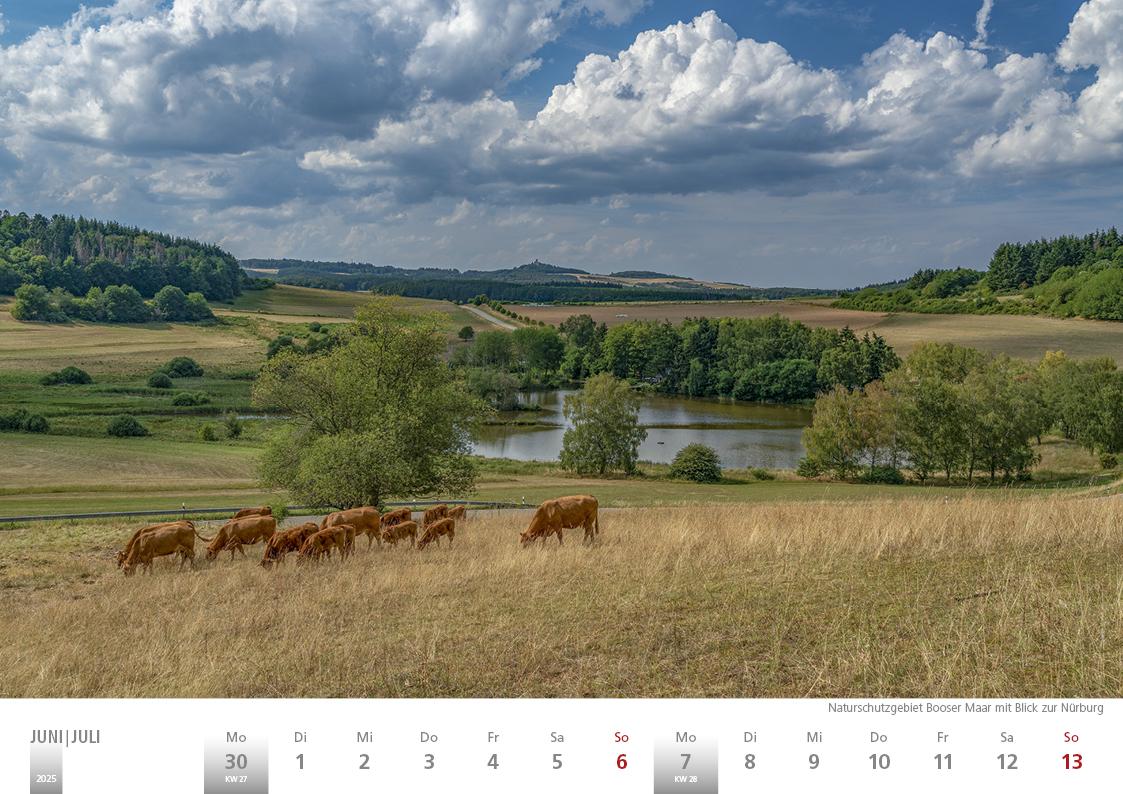 Die Eifel in Wort und Bild 2025 Bildkalender A4 quer, 28 Bilder auf 60 Seiten spiralgebunden