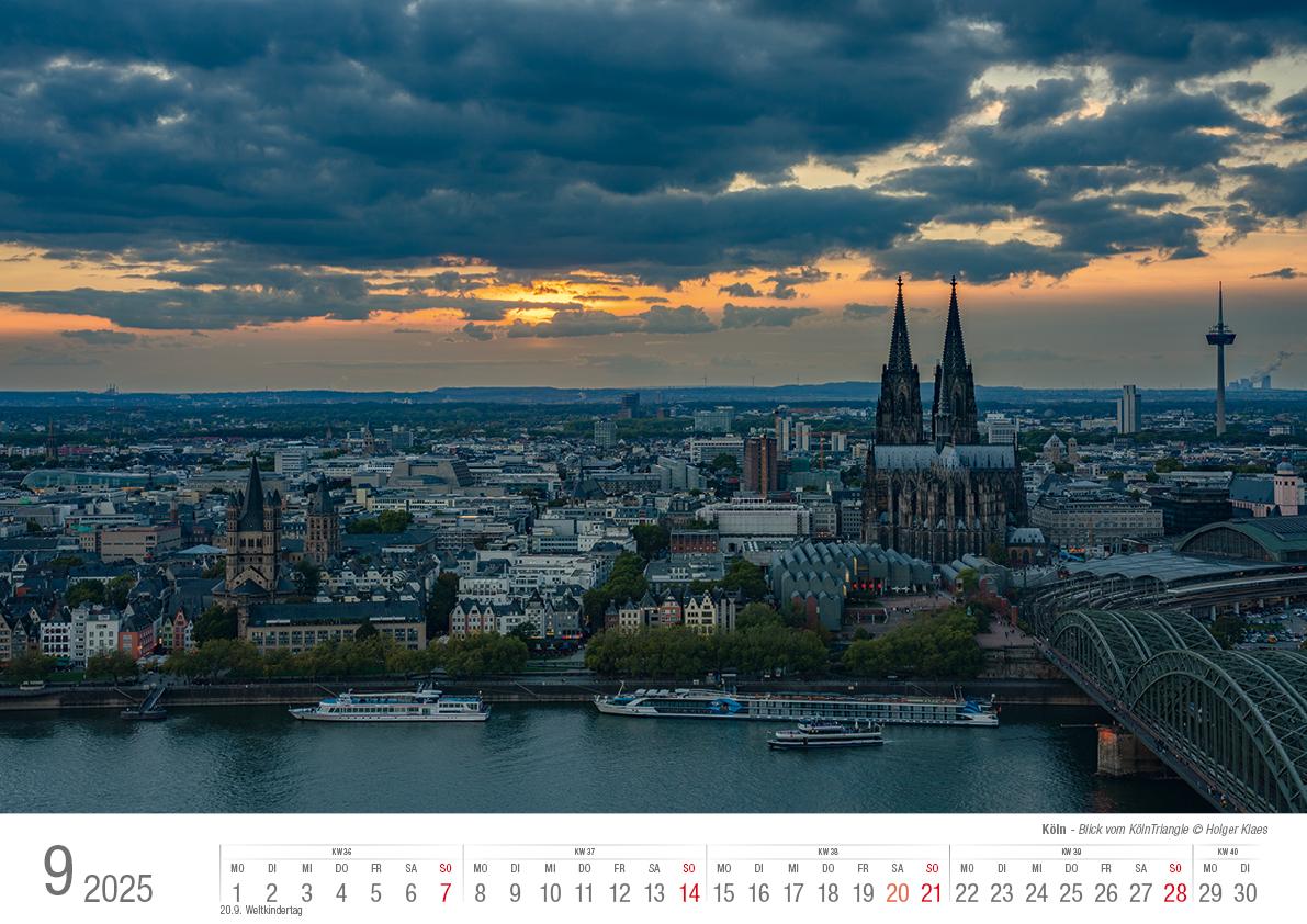 Köln 2025 Bildkalender A3 quer, spiralgebunden