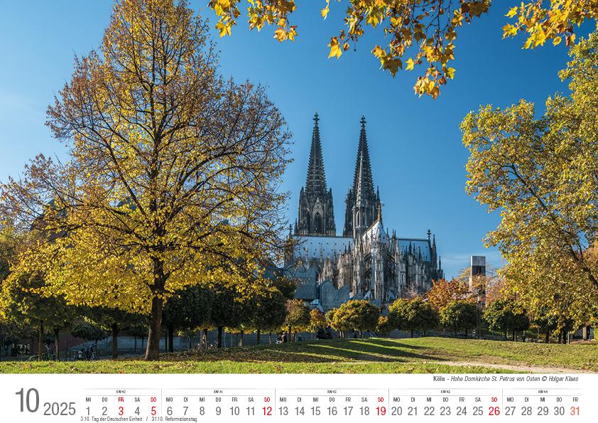 Köln 2025 Bildkalender A4 quer, spiralgebunden