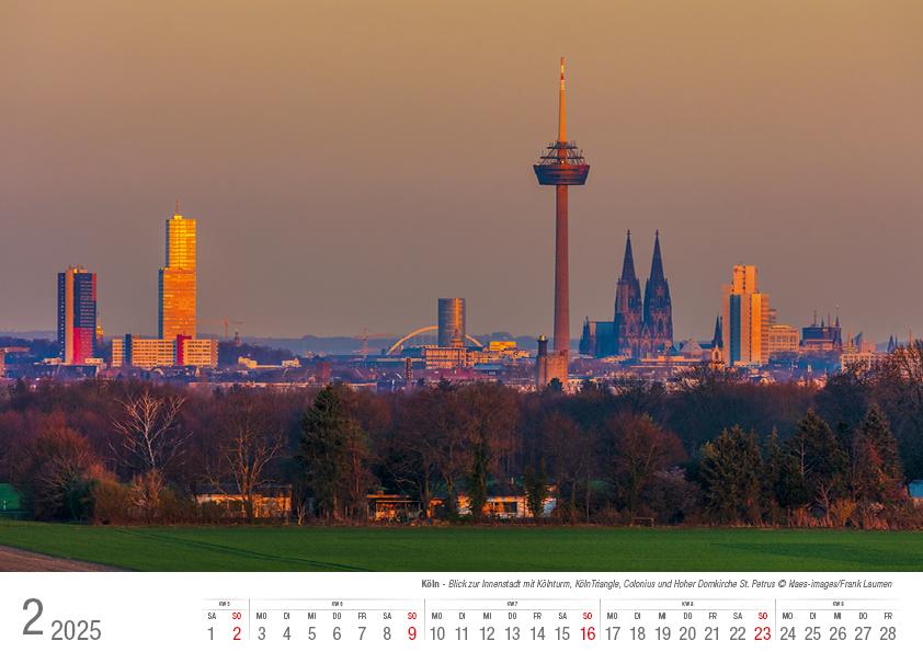 Köln 2025 Bildkalender A4 quer, spiralgebunden