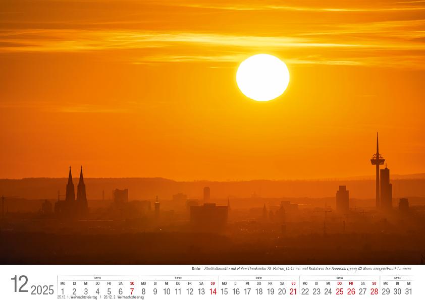 Köln 2025 Bildkalender A4 quer, spiralgebunden