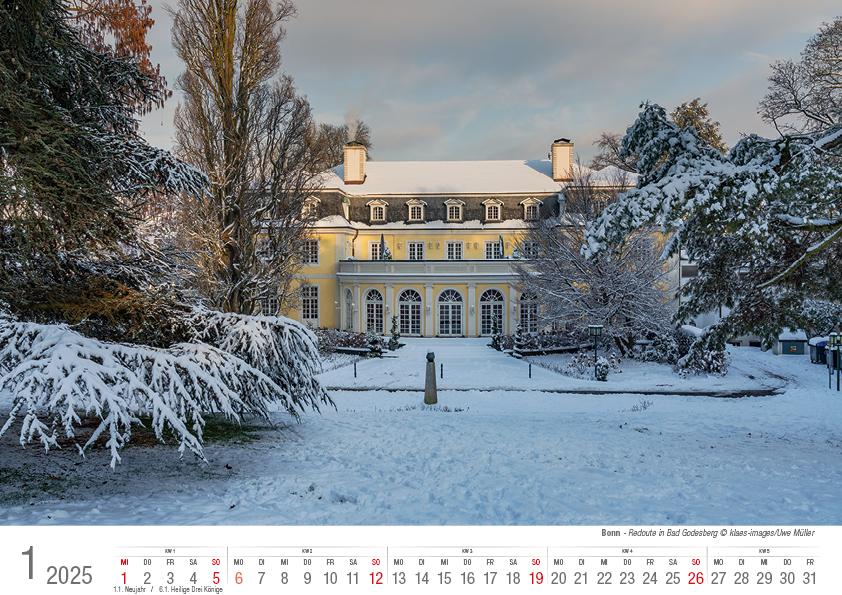 Bonn 2025 Bildkalender A4 quer, spiralgebunden