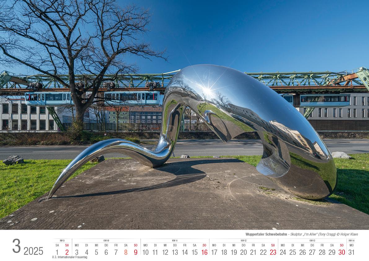 Wuppertaler Schwebebahn 2025 Bildkalender A3 Spiralbindung