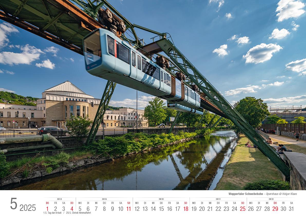 Wuppertaler Schwebebahn 2025 Bildkalender A3 Spiralbindung