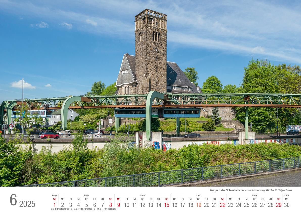 Wuppertaler Schwebebahn 2025 Bildkalender A3 Spiralbindung