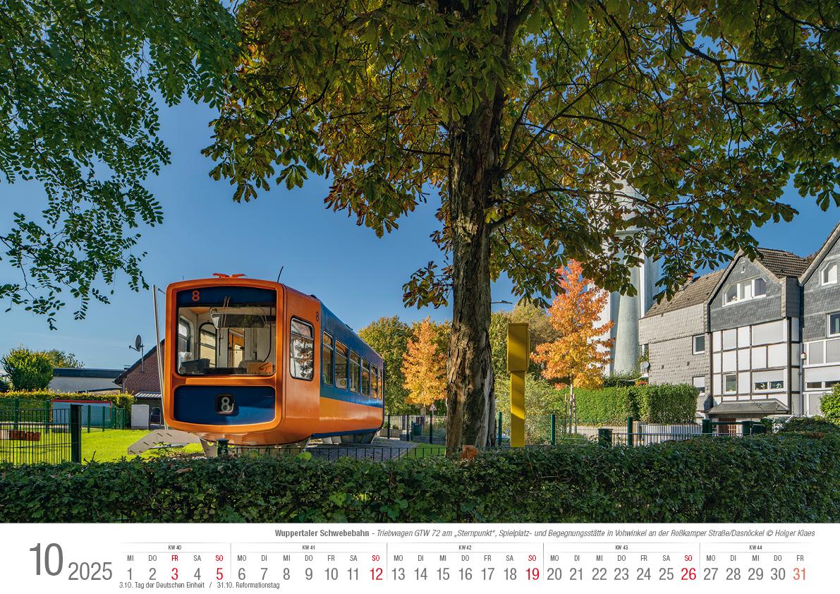 Wuppertaler Schwebebahn 2025 Bildkalender A3 Spiralbindung