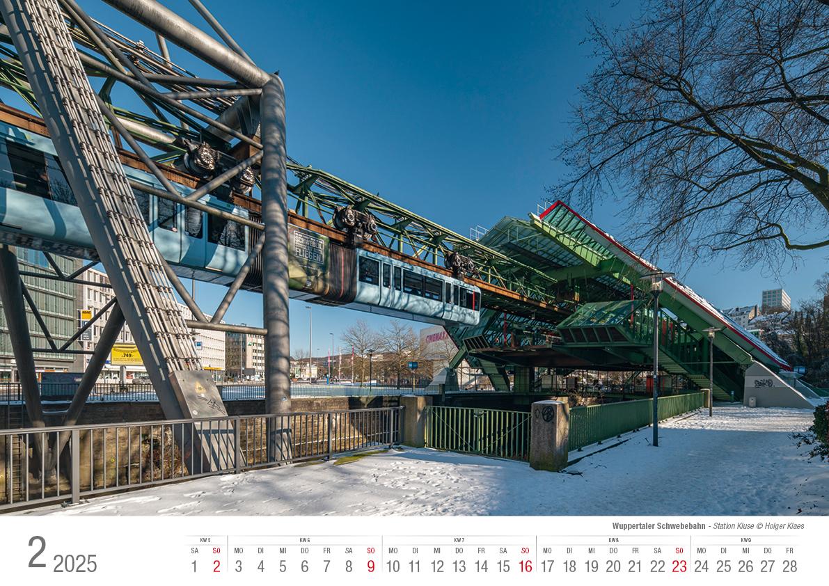 Wuppertaler Schwebebahn 2025 Bildkalender A3 Spiralbindung