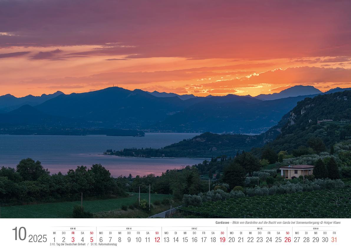 Gardasee 2025 Bildkalender A3 cm quer, spiralgebunden