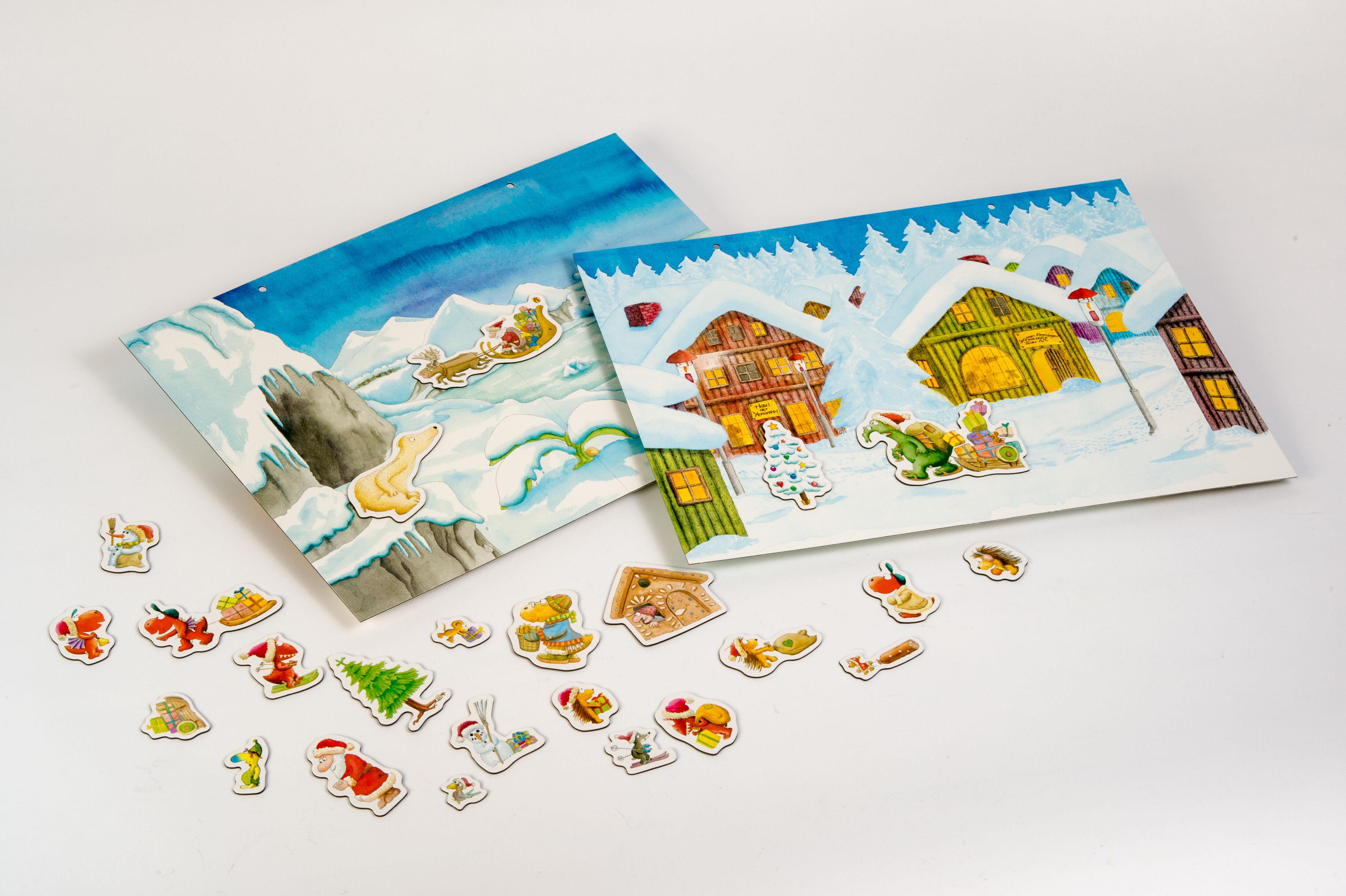 Der kleine Drache Kokosnuss. Magnet-Adventskalender mit 24 verschiedenen Magnet-Motiven