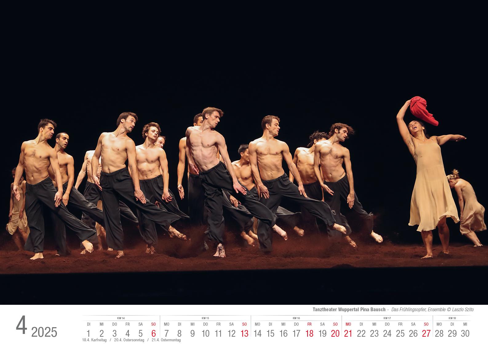 Tanztheater Wuppertal Pina Bausch 2025 Bildkalender A3 Spiralbindung