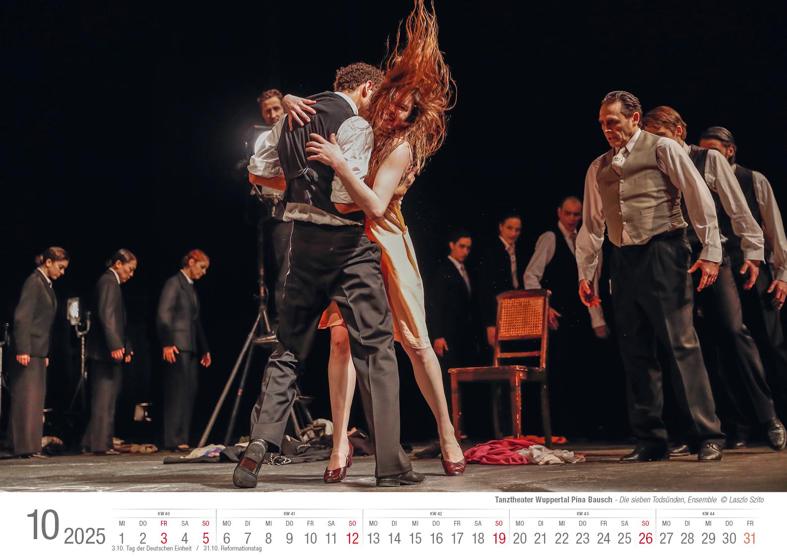 Tanztheater Wuppertal Pina Bausch 2025 Bildkalender A3 Spiralbindung