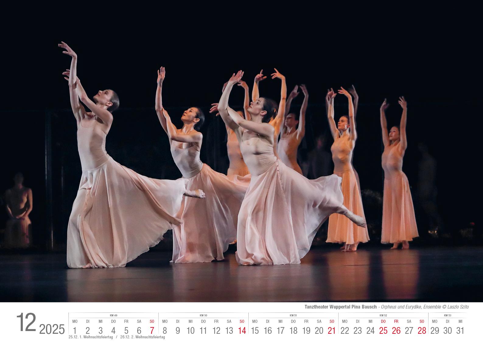 Tanztheater Wuppertal Pina Bausch 2025 Bildkalender A3 Spiralbindung