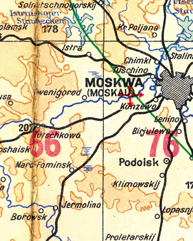 LUFT-NAVIGATIONSKARTE: West-Rußland März 1941(Plano)