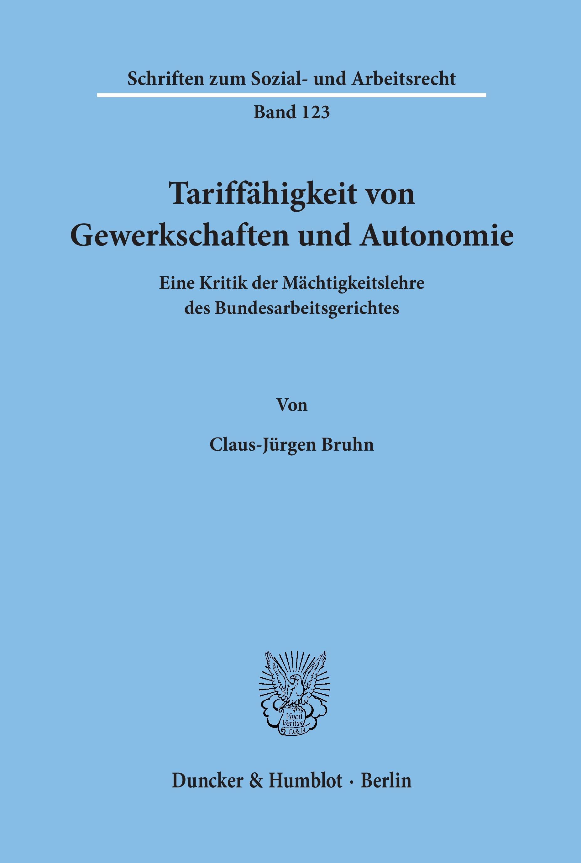 Tariffähigkeit von Gewerkschaften und Autonomie.