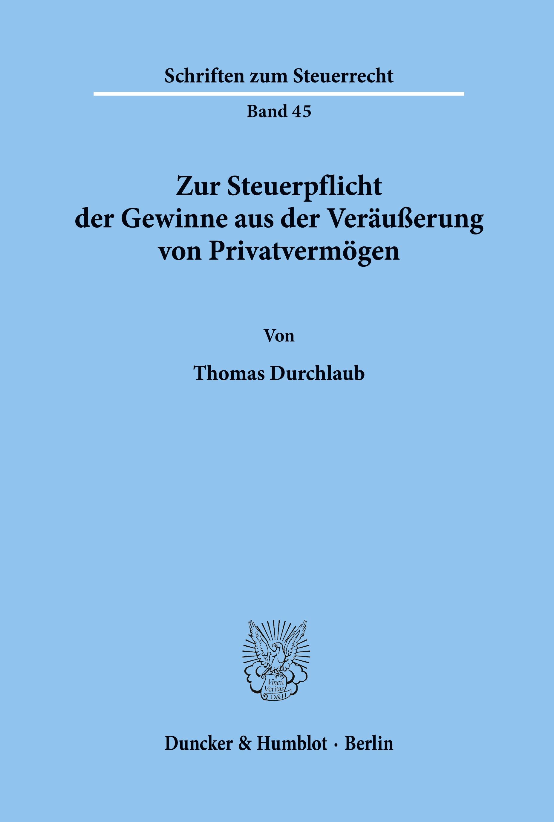 Zur Steuerpflicht der Gewinne aus der Veräußerung von Privatvermögen